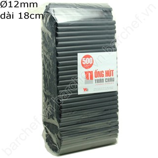 Ống hút trân châu đen phi 12 lốc 500gr