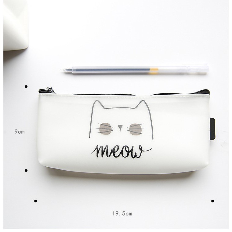 Hộp bút mèo silicon mềm mịn dễ thương