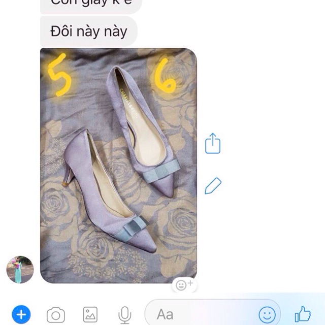 Giày cao gót nơ ghi