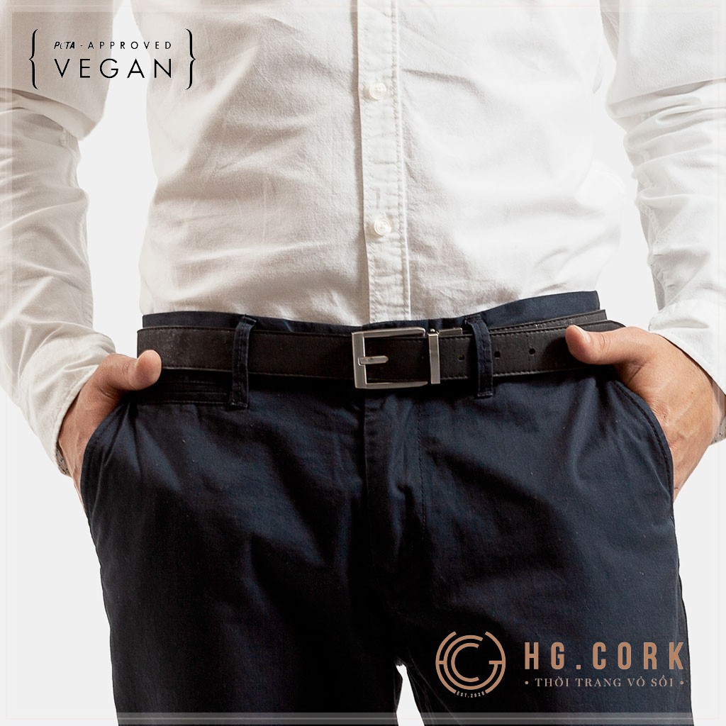 Thắt lưng nam cao cấp 2 mặt đảo chiều REVERSIBLE BELT 30mm - HGcork Corkor CK271 - SP Handmade, Sản xuất tại Bồ Đào Nha