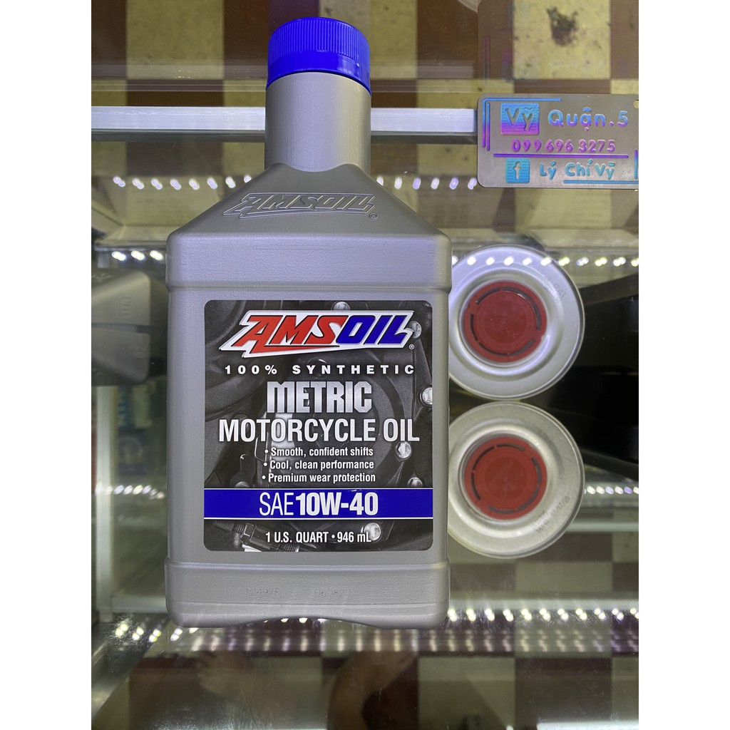 NHỚT AMSOIL METRIC, 10W40, JASO MA2, 100% TỔNG HỢP [CAM KẾT HÀNG CHÍNH HÃNG]