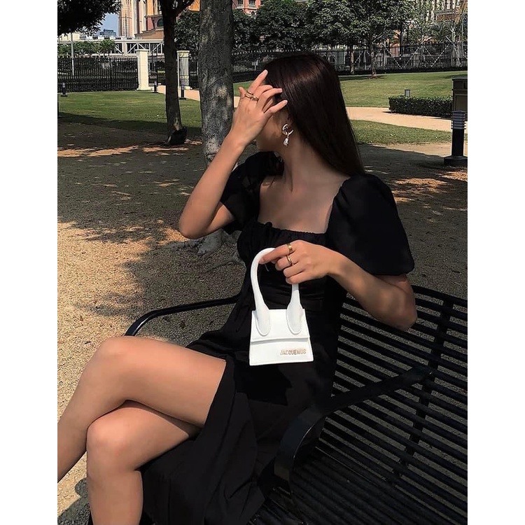 Váy Tay Bồng Chun Ngực Xẻ Tà Maxi Eclipse Clothing Mềm Mịn Quyến Rũ Đi Biển Dạo Phố