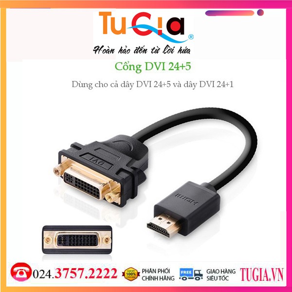 Cáp chuyển Đổi DVI Sang HDMI Ugreen (20136) - Hàng Chính Hãng