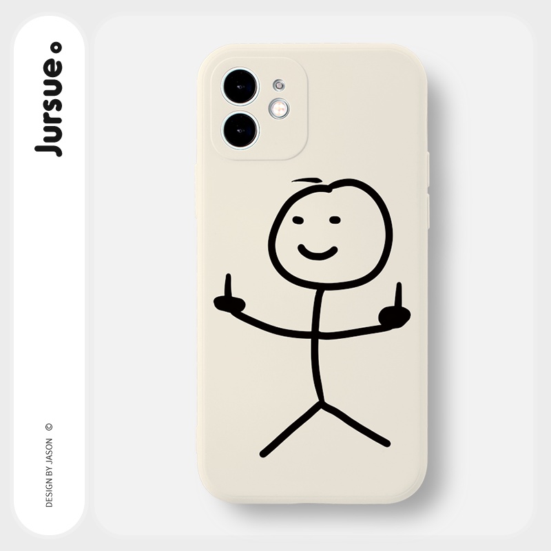 Ốp lưng JURSUE mềm cặp đôi ngộ nghĩnh hình bựa cho iPhone 13 12 11 Pro Max SE 2020 X XR XS 8 7 ip 6S 6 Plus kute Y1903