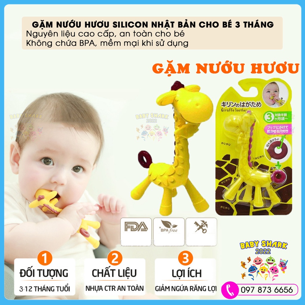 Gặm nướu hươu cao cổ silicon Siêu Mềm Ange Hàn Quốc cho bé 3 tháng tuổi