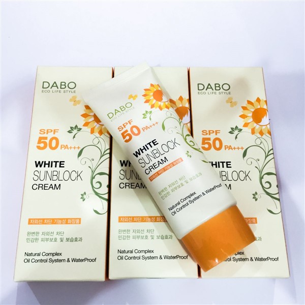 Kem chống nắng cao cấp DABO White Sunblock Cream SPF50 nhập khẩu chính hãng Hàn Quốc 70ml