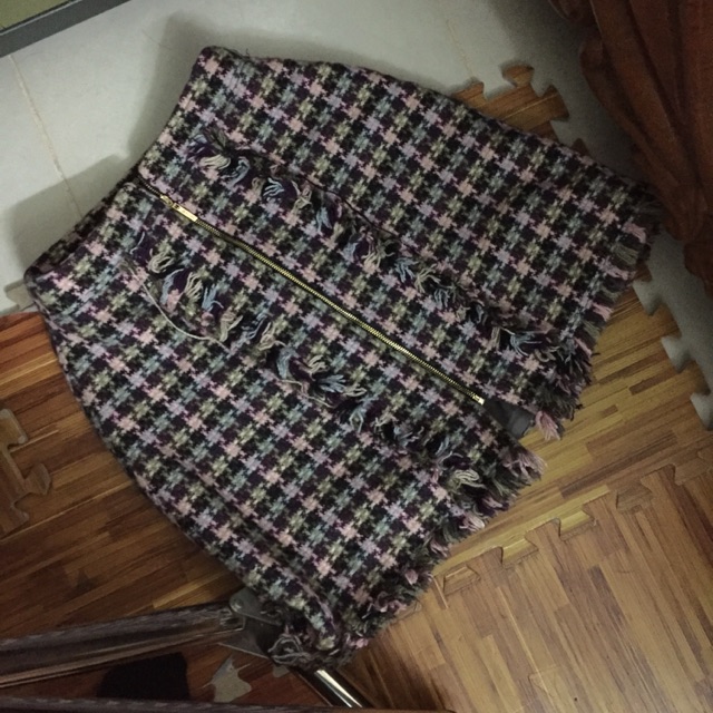 Chân váy dạ kẻ elise