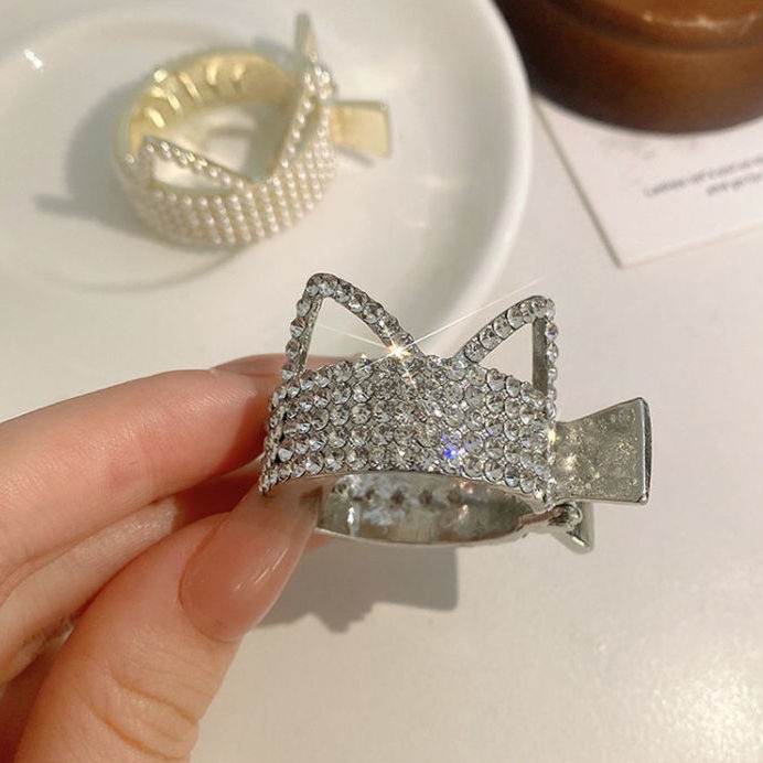 Kẹp Tóc Đuôi Ngựa Hình Tai Mèo Đính Đá Dễ Thương Thời Trang Cho Nữ Mã 2022