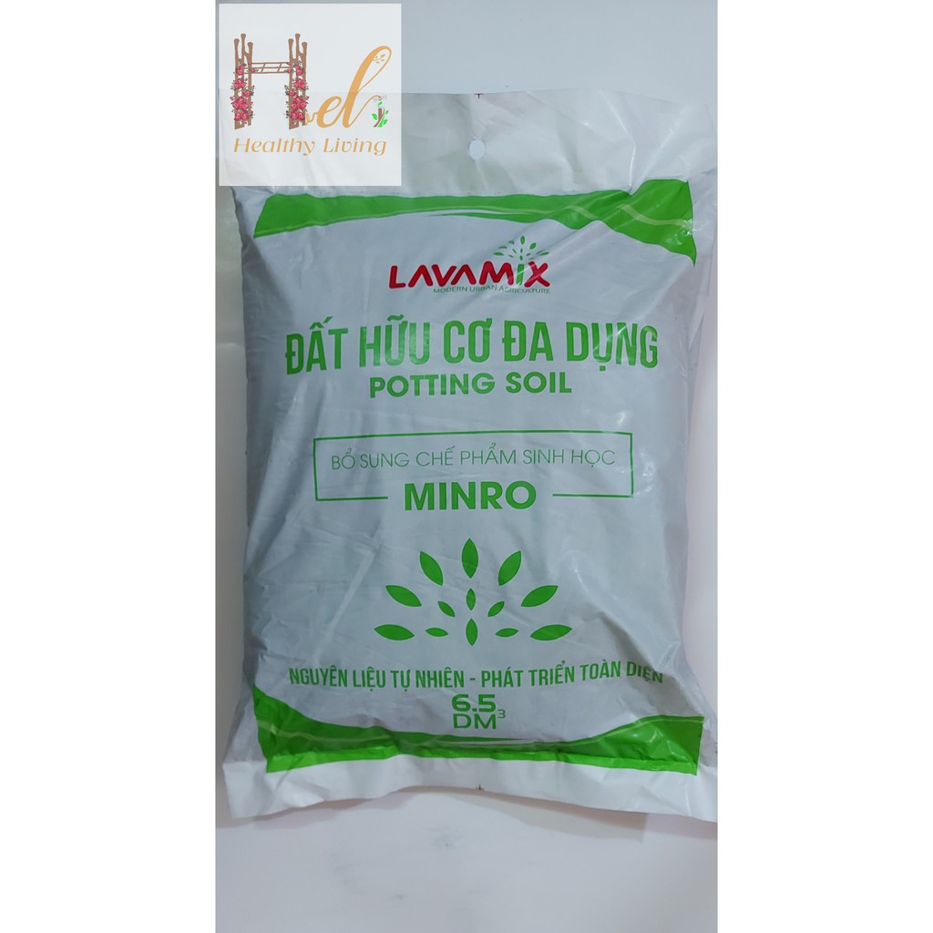 Đất Sạch Đất Hữu Cơ Đa Dụng Lavamix  6.5dm3(2.5 - 2.8kg) Trồng Rau Sạch Hoa Kiểng Bằng Đất Sạch, Xơ Dừa, Phân Bón Hữu Cơ