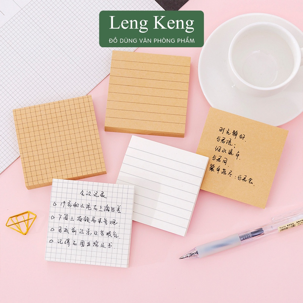 Giấy note ghi chú văn phòng phẩm Leng Keng 80 trang NO4