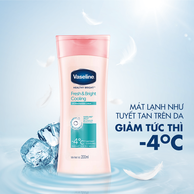 Sữa dưỡng thể Vaseline dưỡng da sáng khỏe mịn màng 200ml