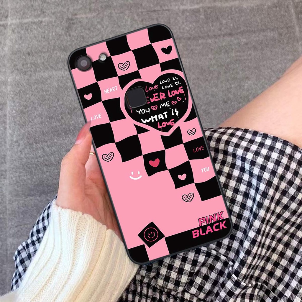 Ốp lưng Vivo V7 / V7 Plus hình hoa vẽ, thời trang, black pinkkk đẹp - Giá tốt nhất - Hàng cao cấp