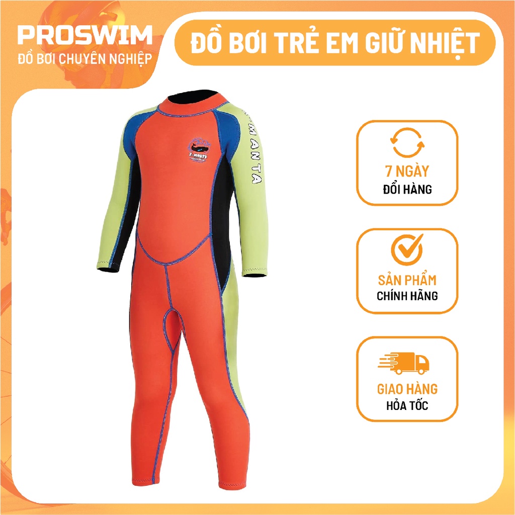 Bộ Bơi Mùa Lạnh Liền Thân Dày Giữ Nhiệt Giữ Ấm Cho Bé Trai Bé Gái Dày 2.5mm