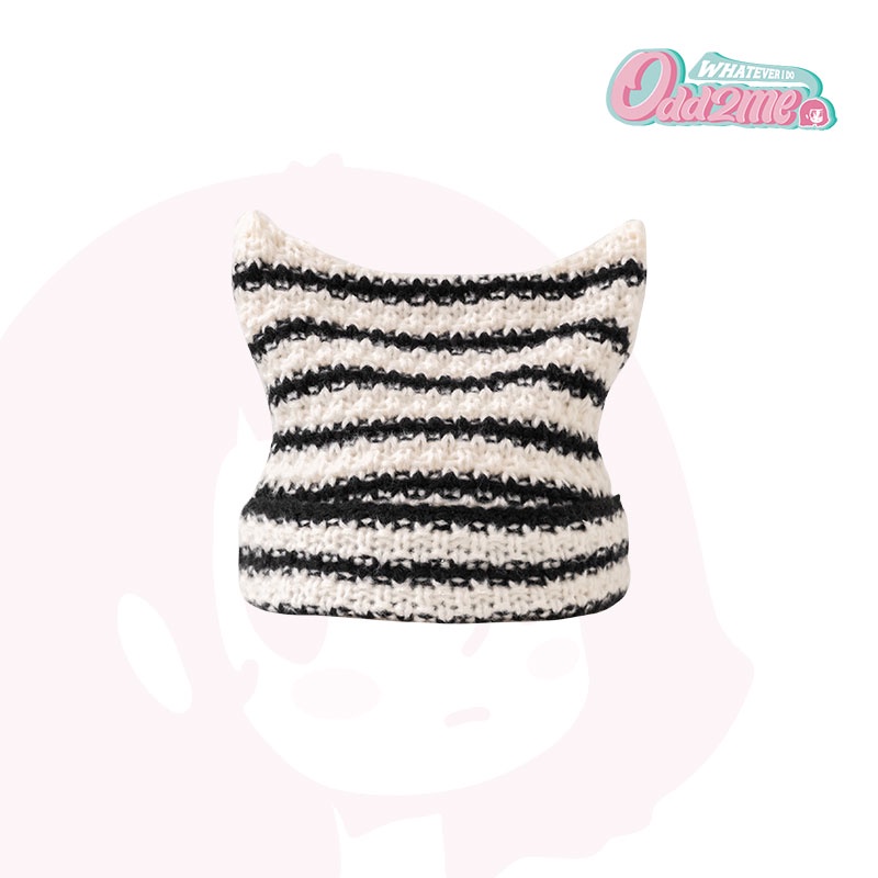 Mũ Len Dệt Kim Đính Tai Mèo Dễ Thương Phong Cách Hàn Quốc Thời Trang Thu Đông