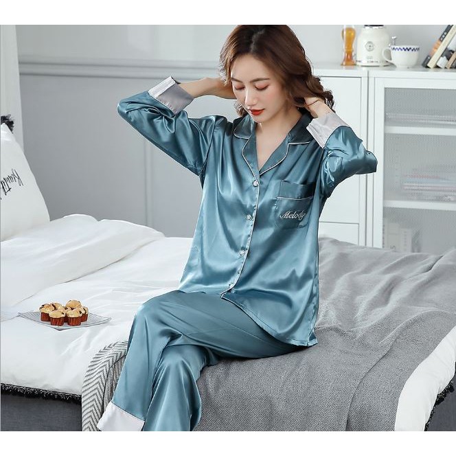 Bộ Lụa Satin Mặc Nhà Cặp Đôi ☘️Đồ Ngủ Pijama Lụa Cao Cấp Mát Mềm Mịn Melody❤️IVY631