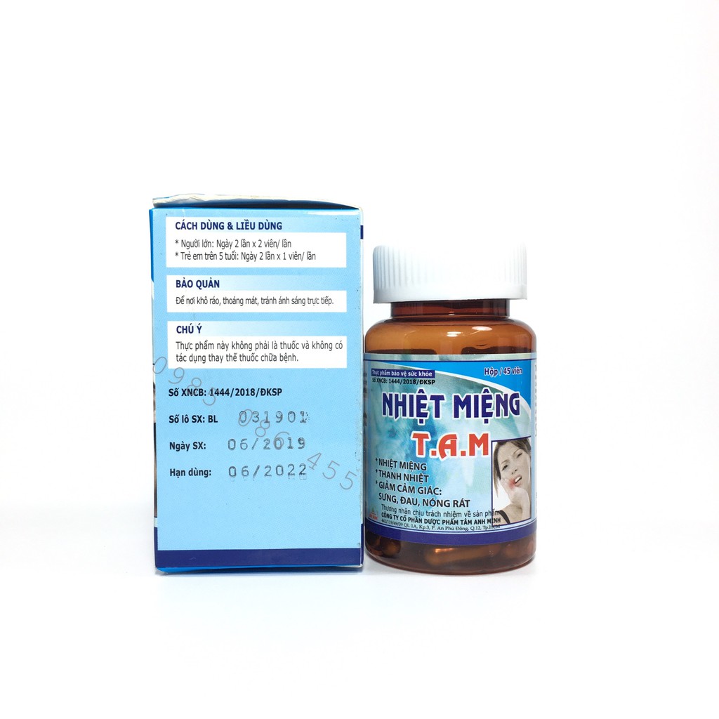 Nhiệt miệng T.A.M - Hỗ trợ nhiệt miệng, thanh nhiệt, giảm cảm giác sưng, đau, nóng rát