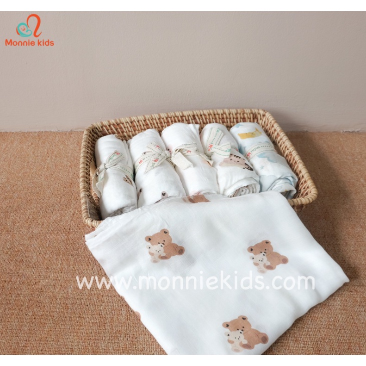 KHĂN TẮM ĐA NĂNG SỢI TRE ADEN 120x120cm - CHẤT VẢI MỀM MẠI, THẤM HÚT TỐT - MONNIE KIDS