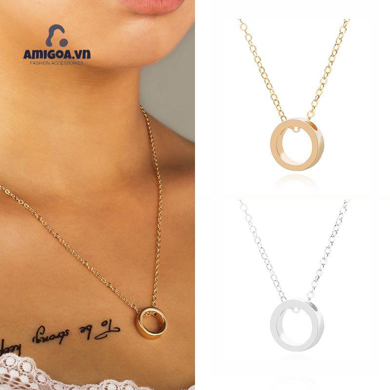 Vòng cổ Mặt Nhẫn Kim Loại Đơn Giản Dành Cho Cặp Đôi