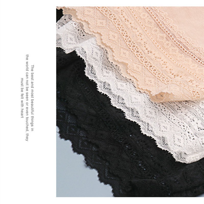 Quần lót cotton phối ren eo thấp dưới bụng an toàn dành cho phụ nữ mang thai