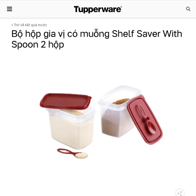 Hộp gia vị có muỗng Tupperware (mua 2sp còn 99.5k)