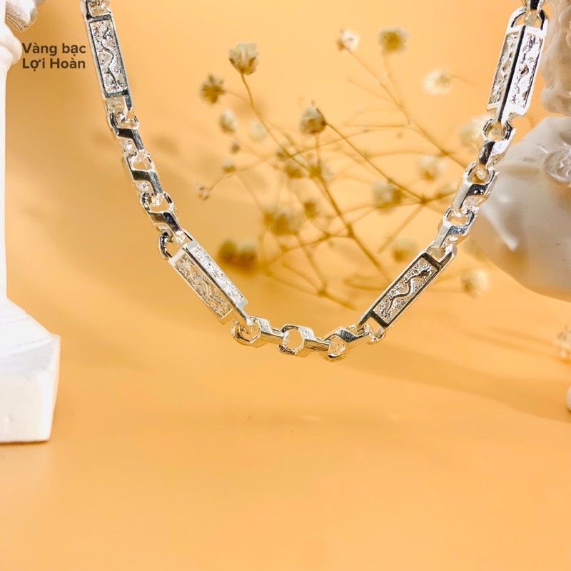Dây chuyền nam bạc ta nguyên chất hinh rồ.ng, khóa chữ S - trang sức Lợi Hoàn