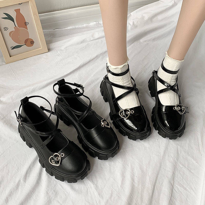 Giày Da Đế Dày Phong Cách Lolita Nhật Bản 2022