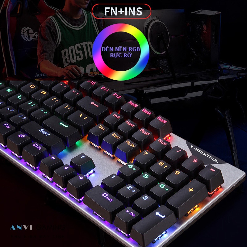 Bàn phím cơ Blue switch FOREV FV Q302 chính hãng Phím bấm cực nhạy, không rush