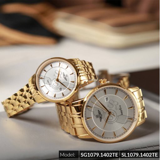 Đồng hồ Đôi SRWATCH SG1079.1402TE-SL1079.1402TE mặt kính Sapphire phong cách thời tr