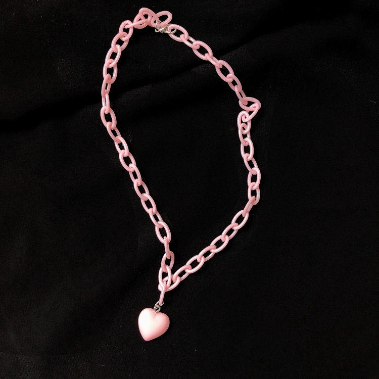Vòng cổ mặt hình trái tim cá tính dễ thương retro phong cách Hàn Quốc