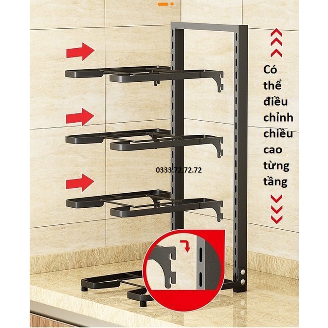 Kệ giá để chảo xoong nồi, giá gác vung úp chảo gọn gàng ngăn nắp