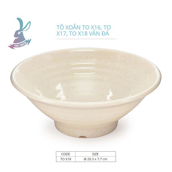 Tô Xoắn Melamine Vân Đá Trắng