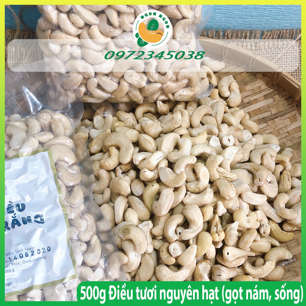 500g Hạt điều tươi nguyên hạt (như hình) | BigBuy360 - bigbuy360.vn