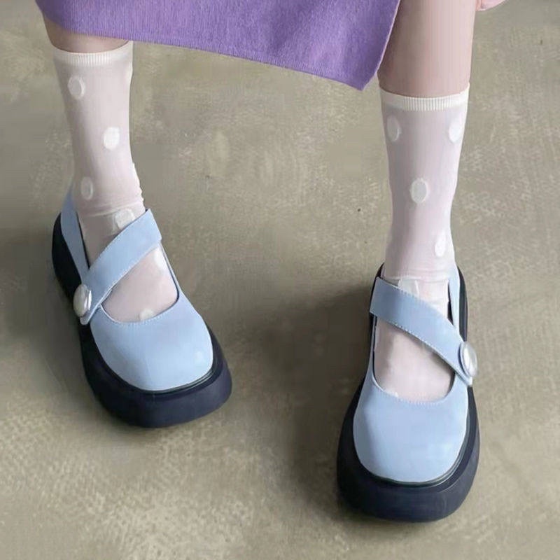 Giày búp bê đế cao 5cm, 2 màu xanh lá- xanh da trời, form cực ôm chân nhe