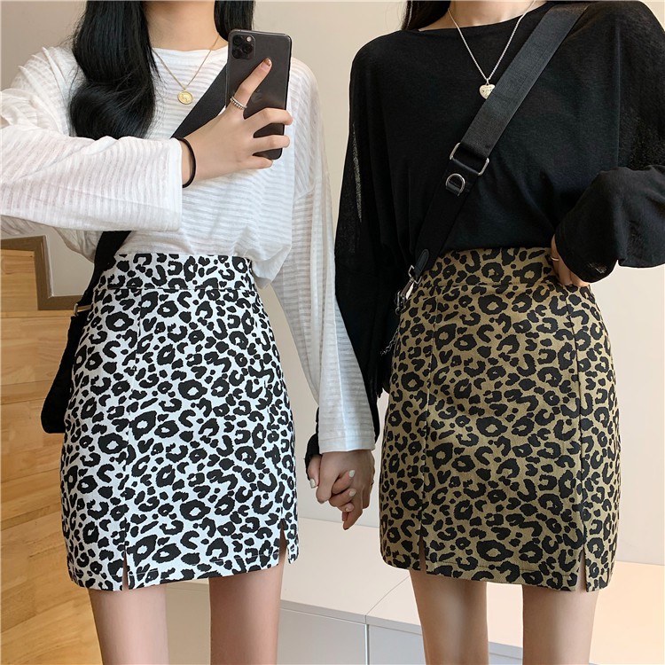 Chân Váy Chữ A Lưng Cao Họa Tiết Da Báo Phong Cách Retro | BigBuy360 - bigbuy360.vn