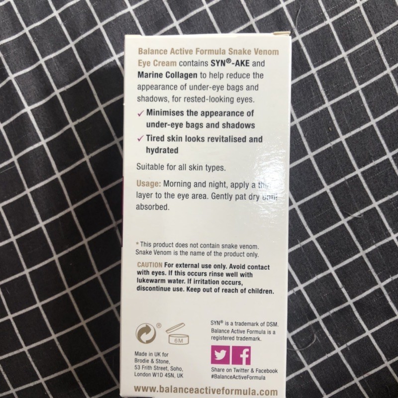 Kem mắt nọc rắn Snake Venom Eye Cream Balance Active Formula | BigBuy360 - bigbuy360.vn