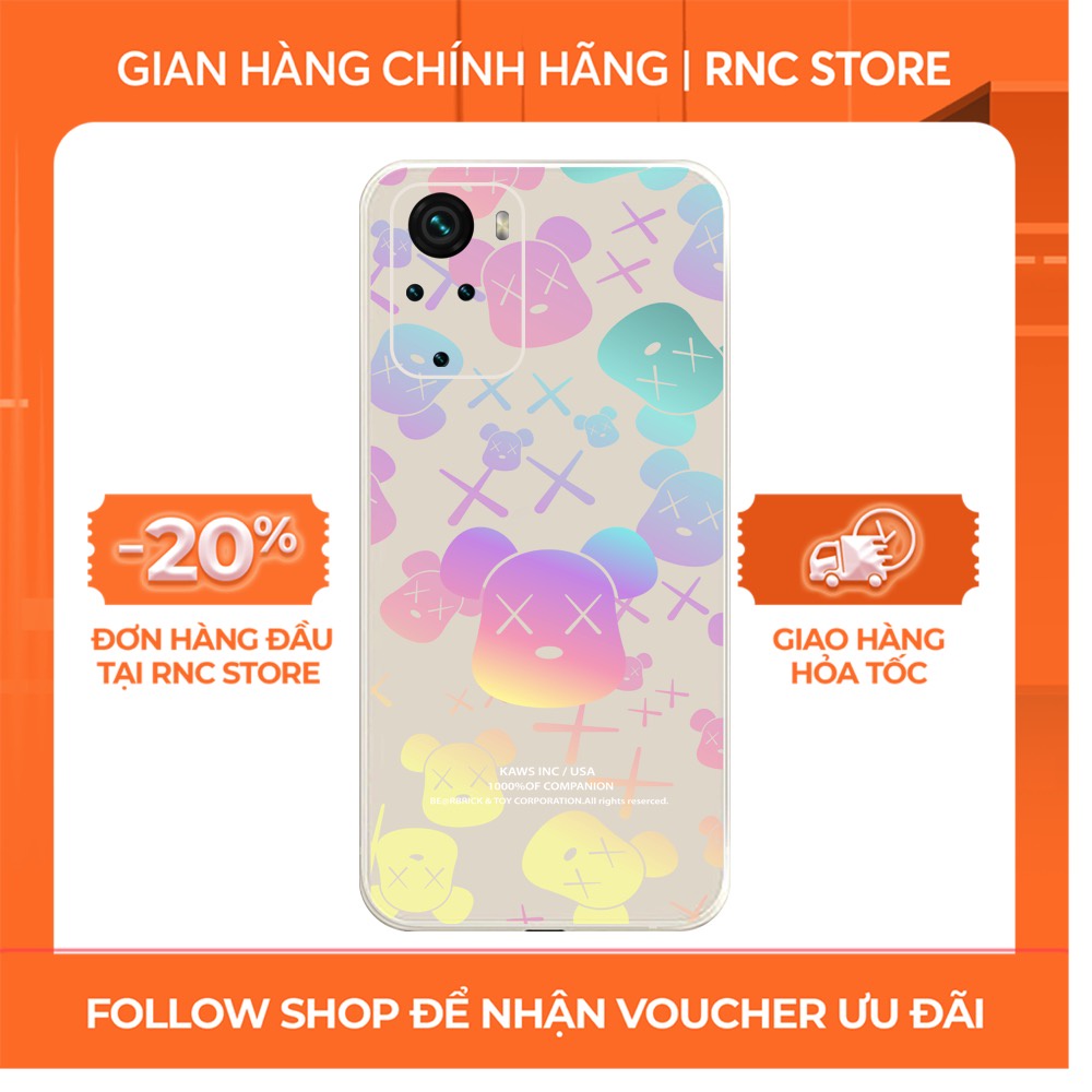 Ốp lưng Xiaomi Redmi Not 8/Redmi 9T/Poco X3/....dẻo cạnh vuông bảo vệ camera hình Bearbrick cầu vồng