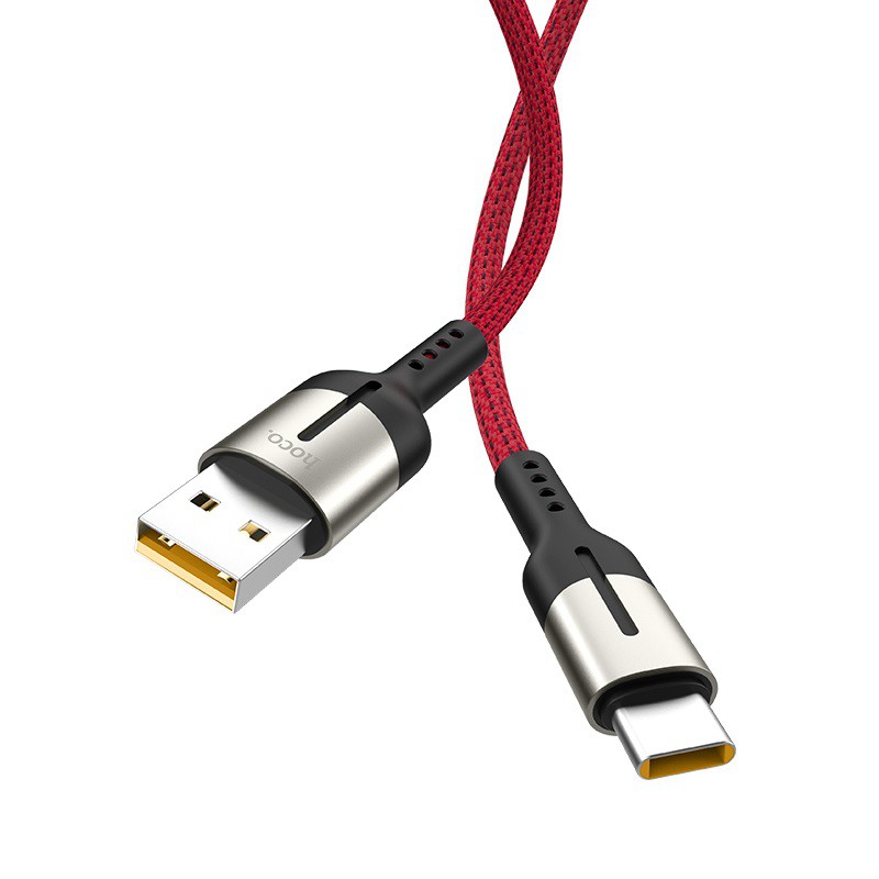 Cáp sạc nhanh 5A Hoco U68 Type-C dây dù chống đứt dài 1.2M cho Huawei, OPPO, One Plus
