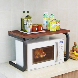 Kệ Để Lò Vi Sóng Chân Inox Chữ C 2 Tầng Mặt Gỗ MDF