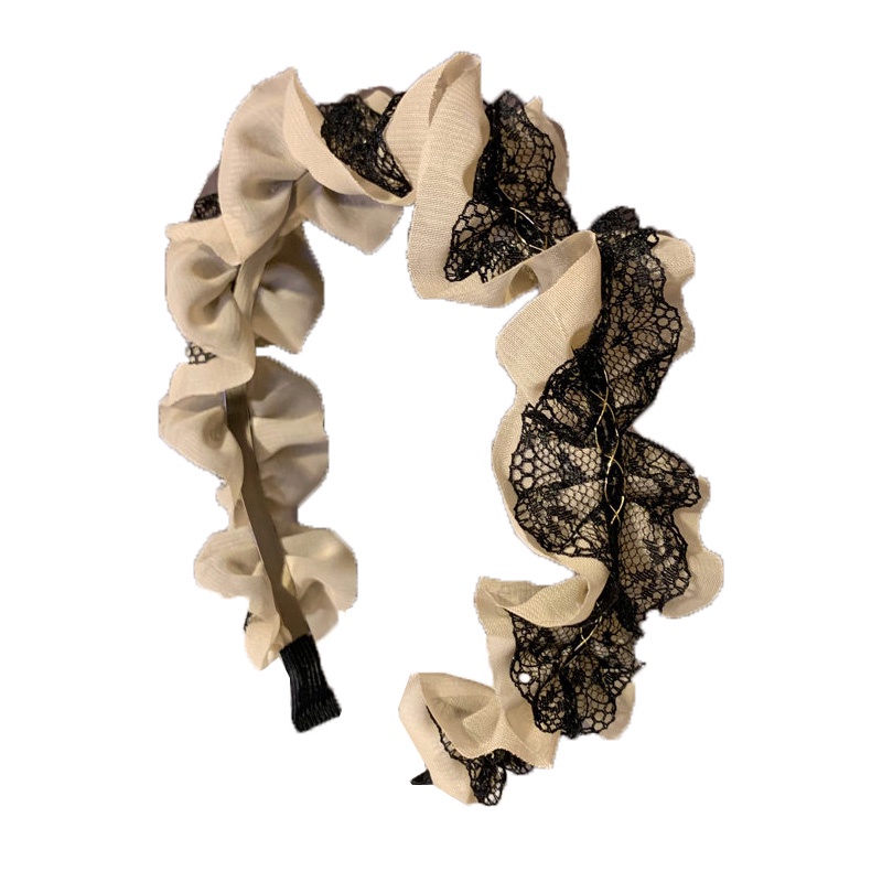 Băng Đô Vải Ren Bản Rộng Chống Trượt Phong Cách Hàn Quốc Cho Nữ