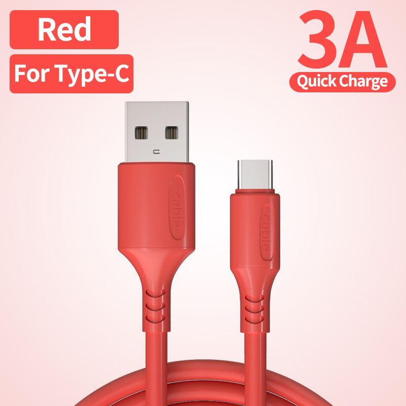 Ready Stock Candy Color Usb Cable Micro USB Type C Liquid Rubber Charge Cable For Samsung Android Fast Charging Magnet Charger