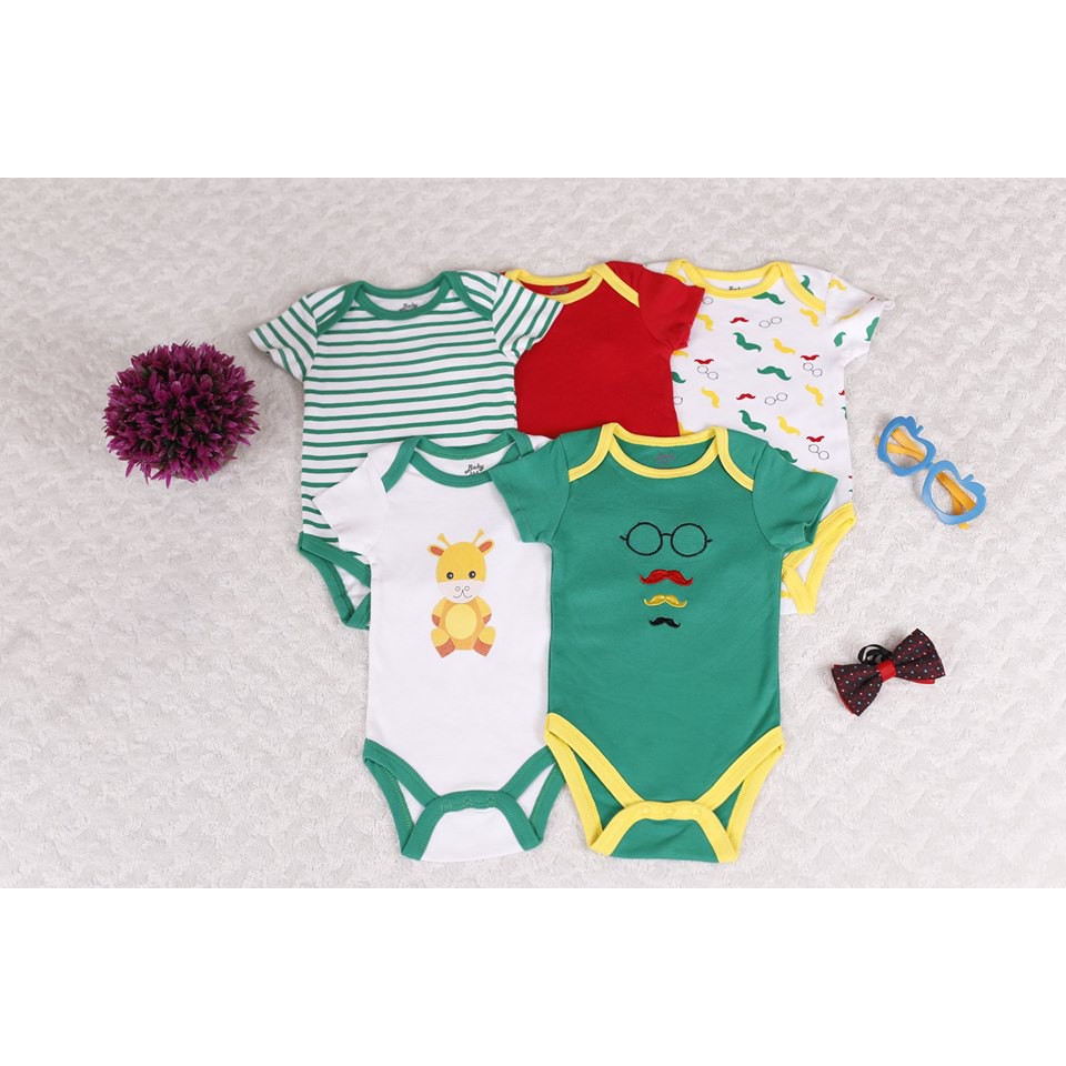 SET 5 BODY CHIP, BODYSUIT CỘC TAY CHO BÉ SƠ SINH 3-11KG, HÀNG ĐẸP