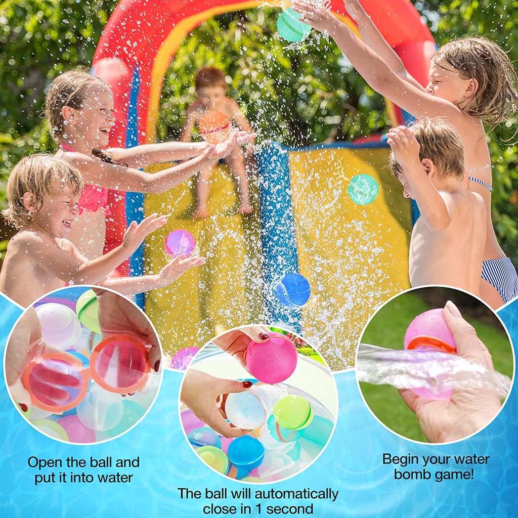 Bong Bóng Nước 4 Màu Bằng Cao Su Silicone Không Có Thể Tái Sử Dụng