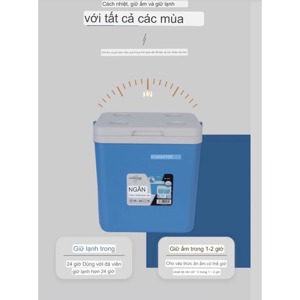 Thùng Đá Giữ Nhiệt Cao Cấp Dòng ICEMASTER 5.5L/20L, Hộp Đựng Đá Bảo Quản Thực Phẩm Đi Cắm Trại