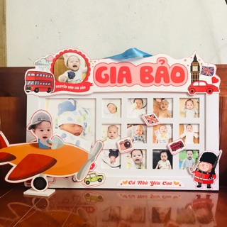 Khung ảnh 12 tháng cho bé chủ đề nước anh