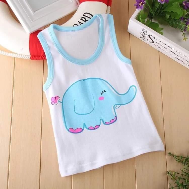 Áo sát nách bé trai, áo ba lỗ bé gái thun 100% cotton mềm mát in hình ngộ nghĩnh đáng yêu