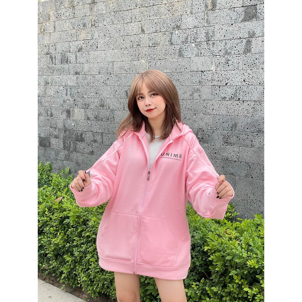 Áo khoác dây kéo Unime Hoodie Zip Flex 1.0 - Màu hồng | BigBuy360 - bigbuy360.vn