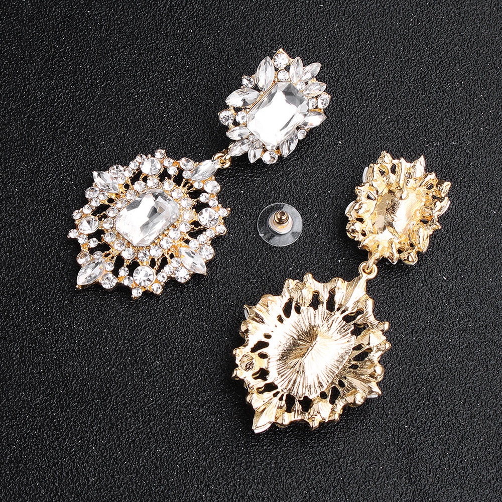 Khuyên Tai Hợp Kim Đính Đá Phong Cách Âu Mỹ Thời Trang