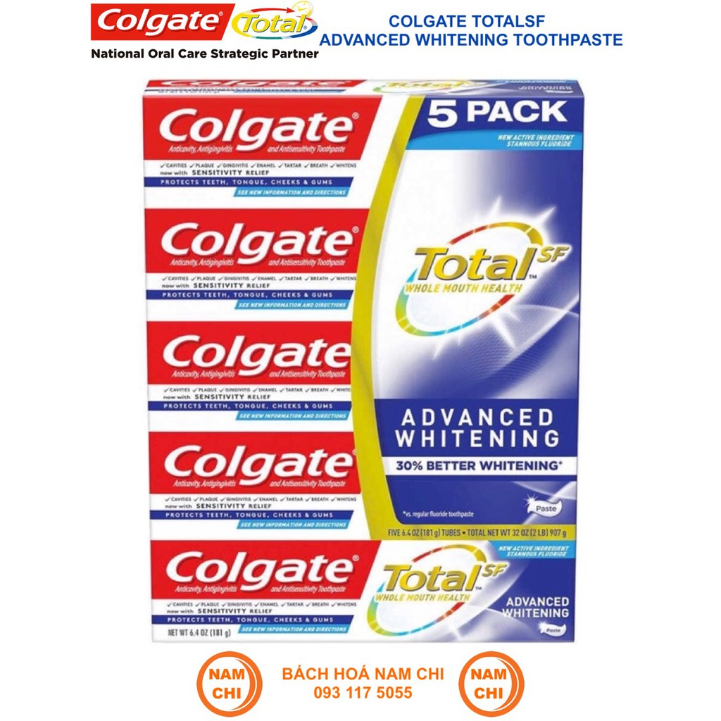 Kem Đánh Răng Colgate Total SF Advanced Whitening Của Mỹ 181G