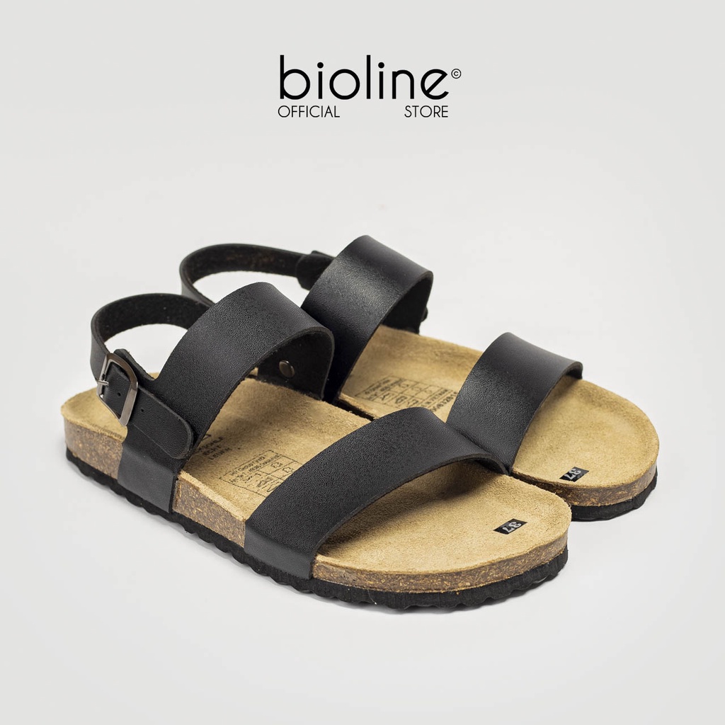 PU15 - Dép sandal đế trấu BIRKEN quai ngang Unisex da PU, quai hậu xăng đan học sinh Bioline