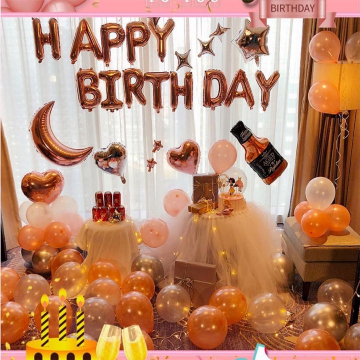 Phụ kiện trang trí sinh nhật [FREESHIP❤️] set bóng bay chi tiết trang trí sinh nhật